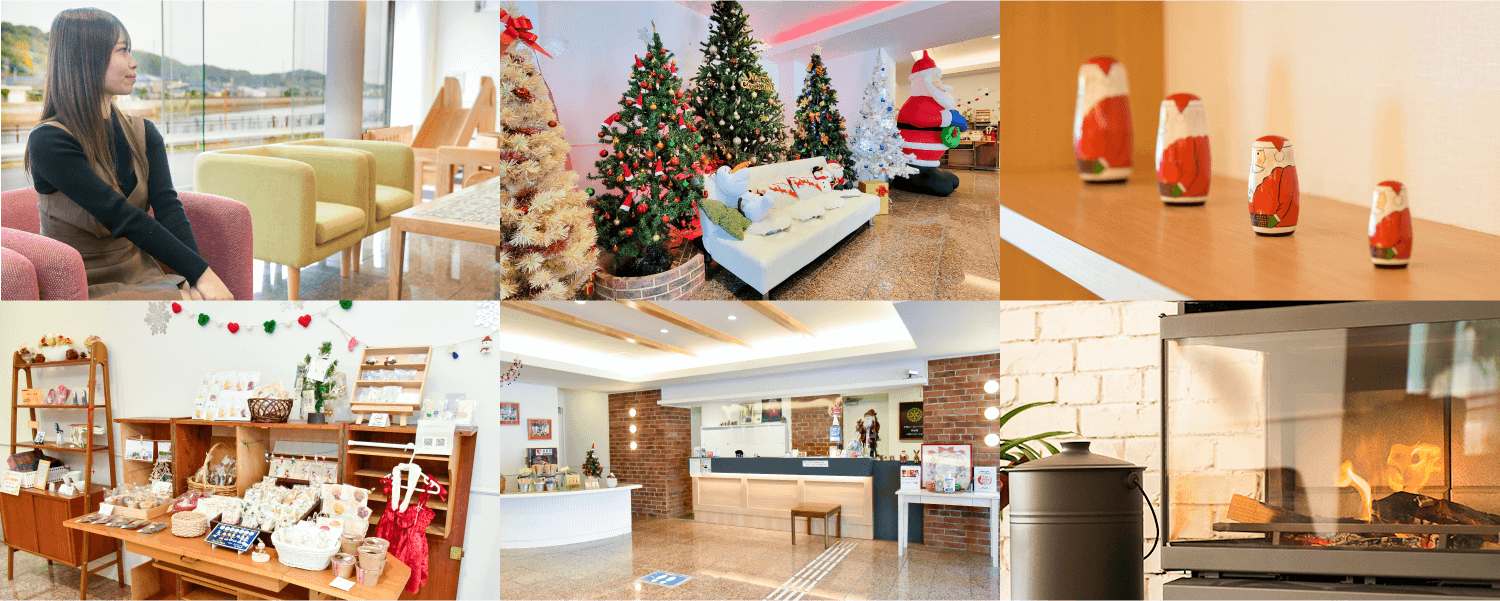 館内には世界中から集めた多数のサンタクロースやクリスマスのグッズが飾られております。